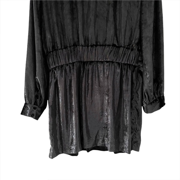 FRAME Noir Velvet Shimmering Metallic Mini Dress - Picture 9 of 14